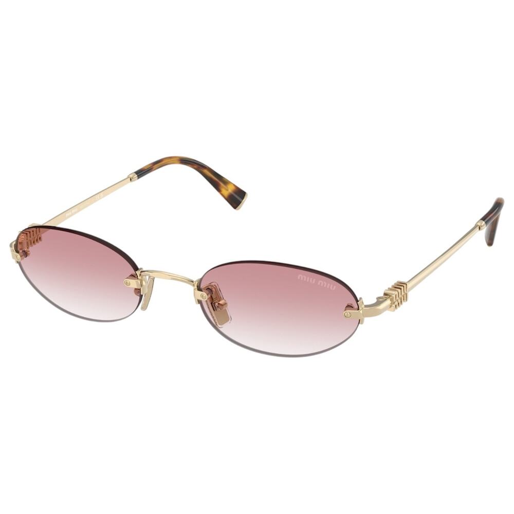 New MIU MIU Sunglasses Gold Metal Pink Oval Authentic Gradient MIU MIU - Picture 1 of 6